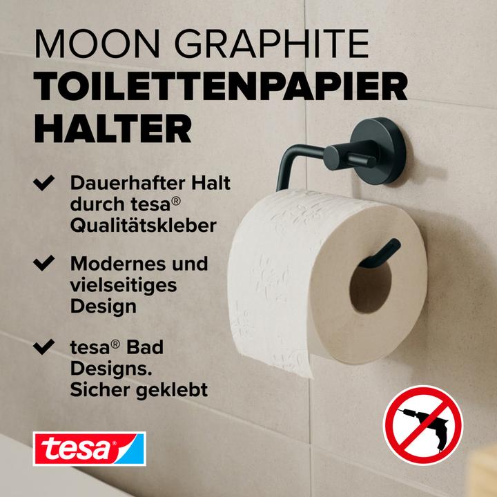 Actual product image tesa ® MOON toilet roll holder in Graphite