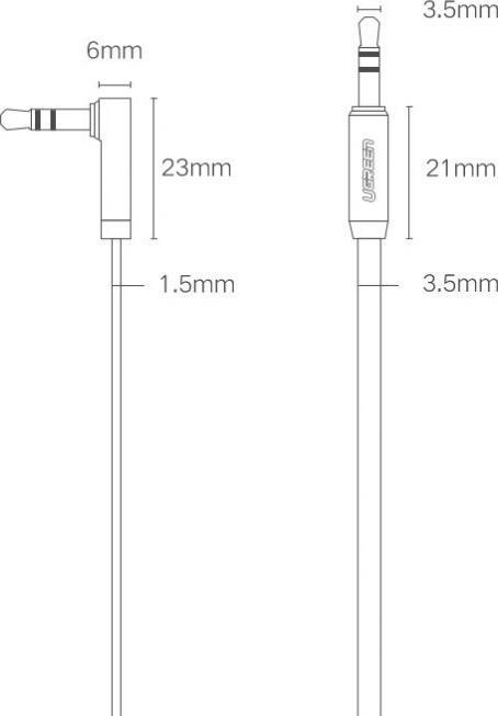 Actual product image Ugreen 3.5mm Klinke – 3.5mm Klinke (1 m, 3.5mm jack (AUX))