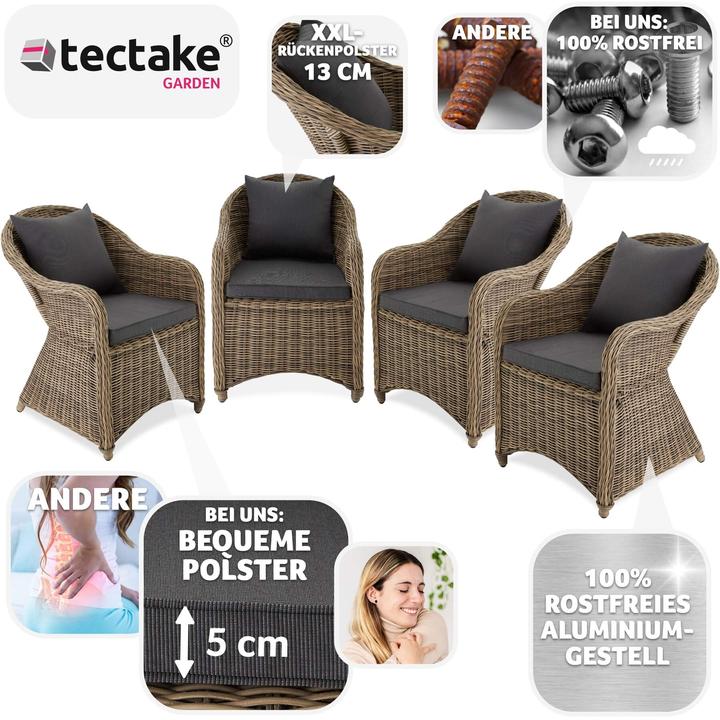 Produktbild tectake Rattansessel inkl. Sitzkissen und Rückenkissen