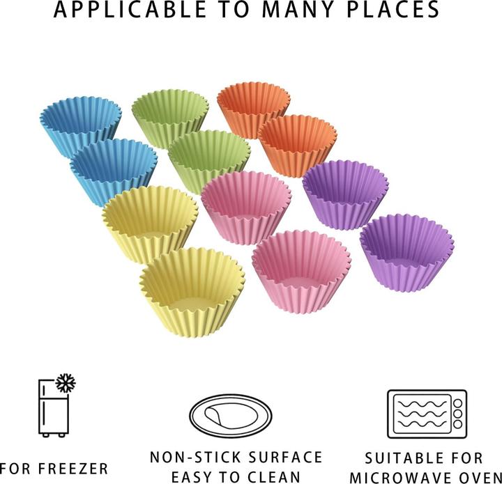 Immagine prodotto Intirilife 12 pezzi Stampi per muffin in silicone (4.50 cm)