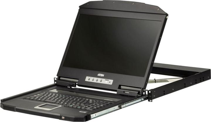 Produktbild Aten CL3700NW ES Kurze Tiefe Single Rail 18,5"-LCD Konsole (USB HDMI), ES-Layout