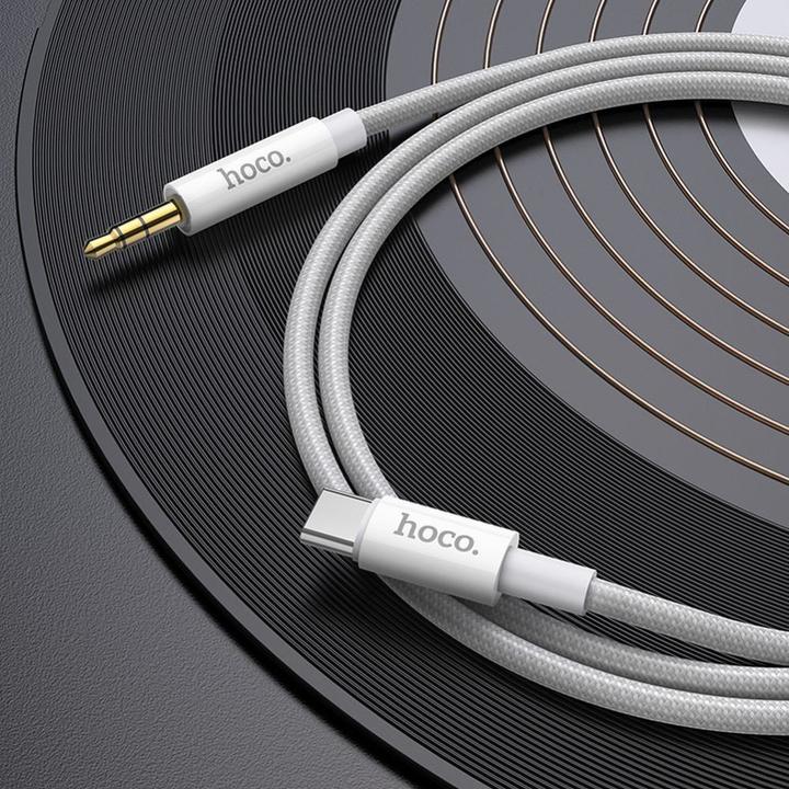 Immagine prodotto Hoco Cavo di conversione audio AUX digitale da 3,5 mm a Tipo-C da 1 metro, argento (1 m)