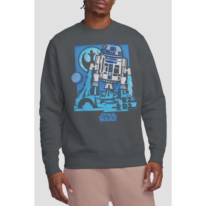Actual product image Star Wars Unisex Adult Papercut R2-D2 Sweatshirt (L)