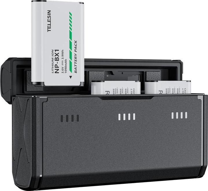 Telesin caricatore tascabile multifunzionale per la batteria della fotocamera NP-BX1