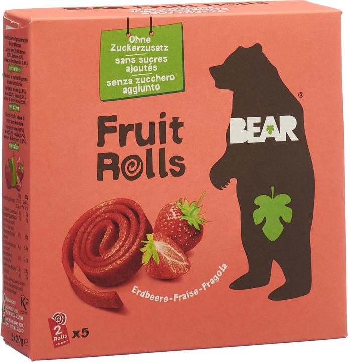 Actual product image Bear Rock Fruit Rolls Erdbeere 5x20g (5 pcs., 100 g)