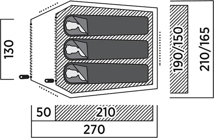 Image du produit Easy Camp Tunnelzelt Reindal 3 (olivgr?n, Modell 2025) (Tente tunnel, 3.40 kg, 3 personnes)