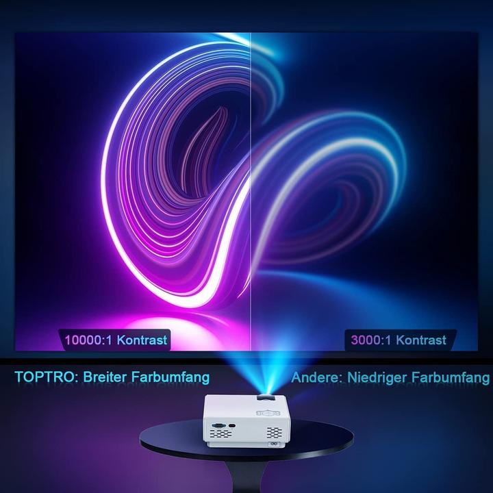 Actual product image Toptro Mini projector (Full HD, 3800 lm)