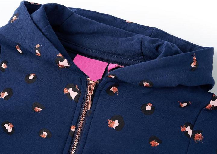 Actual product image VidaXL Kids hoodie navy blue 140,Material: 95 (140)