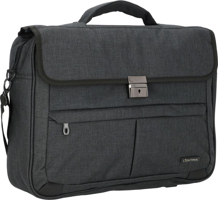 Lightpak Aktentasche, aus Polyester, anthrazit Reissverschlusshauptfach mit gepolstertem Laptopfach (13 l, Handgepäck (bis 50l))