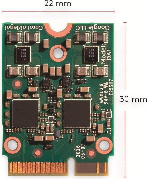 Actual product image Google Coral M.2 Accelerator with Dual Edge TPU