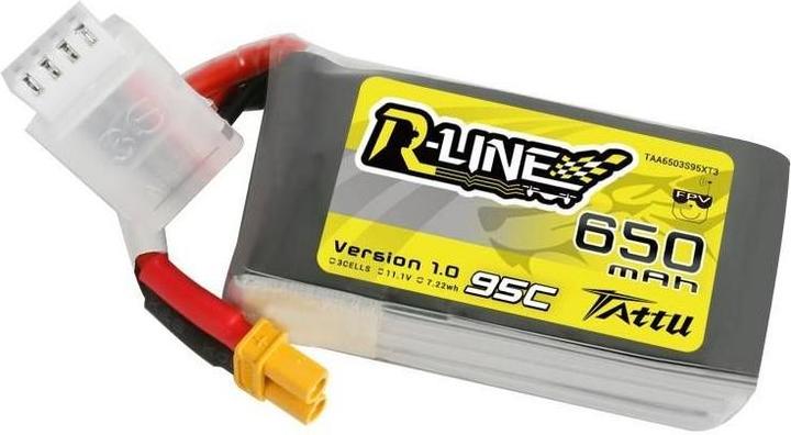 Image du produit Tattu Batterie Lipo R-Line 650mAh 11.1V 95C 3S1P XT30 (11.10 V, 650 mAh)
