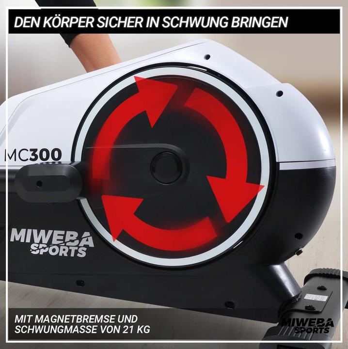 Produktbild Miweba Sports Crosstrainer MC300 Heimtrainer Fitnessgerät Pedaltrainer Sport (Weiss/Schwarz)