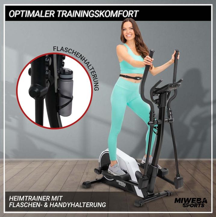 Produktbild Miweba Sports Crosstrainer MC300 Heimtrainer Fitnessgerät Pedaltrainer Sport (Weiss/Schwarz)