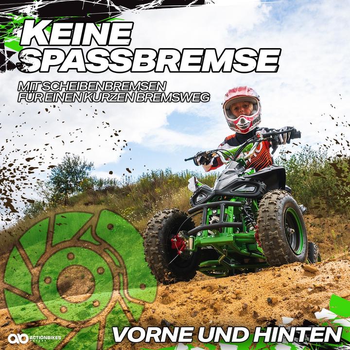 Produktbild Actionbikes Motors Elektro Quad Miniquad Kinder Racer 1000 Watt Pocket Kinderquad Pocketbike ATV (Schwarz Rot)
