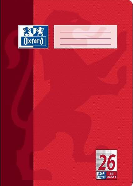 Produktbild Oxford Schulheft, A4, Lineatur 26 (A4, Kariert, Harter Einband)