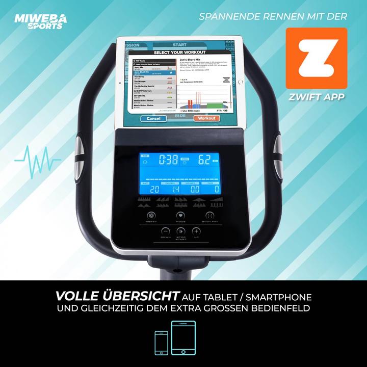 Image du produit Miweba Sports Ergomètre ME500 Vélo d'appartement Vélo d'appartement Cyclisme d'intérieur Cardio (Noir)