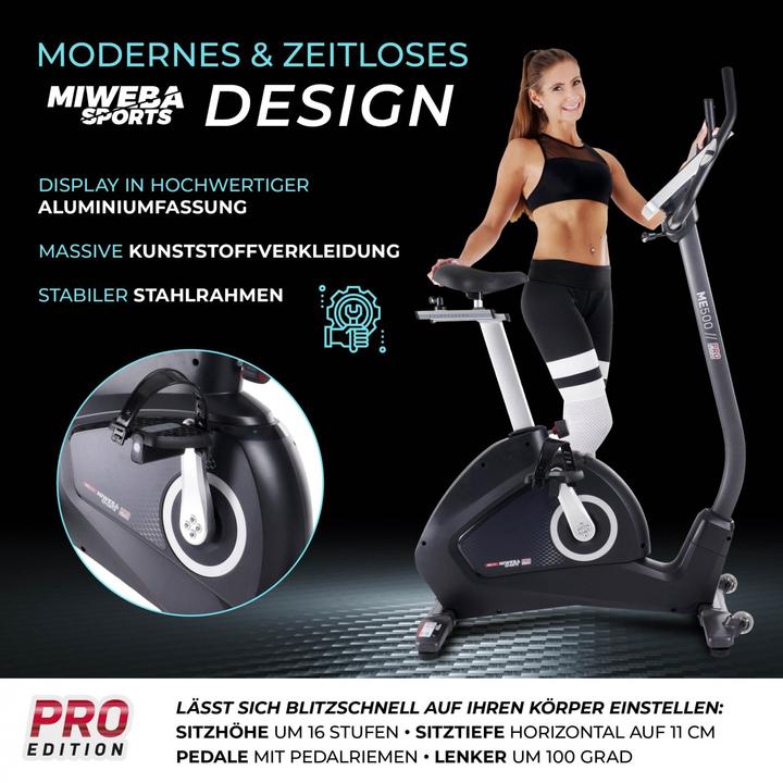 Image du produit Miweba Sports Ergomètre ME500 Vélo d'appartement Vélo d'appartement Cyclisme d'intérieur Cardio (Noir)