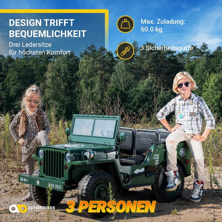Produktbild Actionbikes Motors Jeep Willys Kinder Elektroauto Kinderauto Geländewagen elektrisch SUV Allrad 4x4