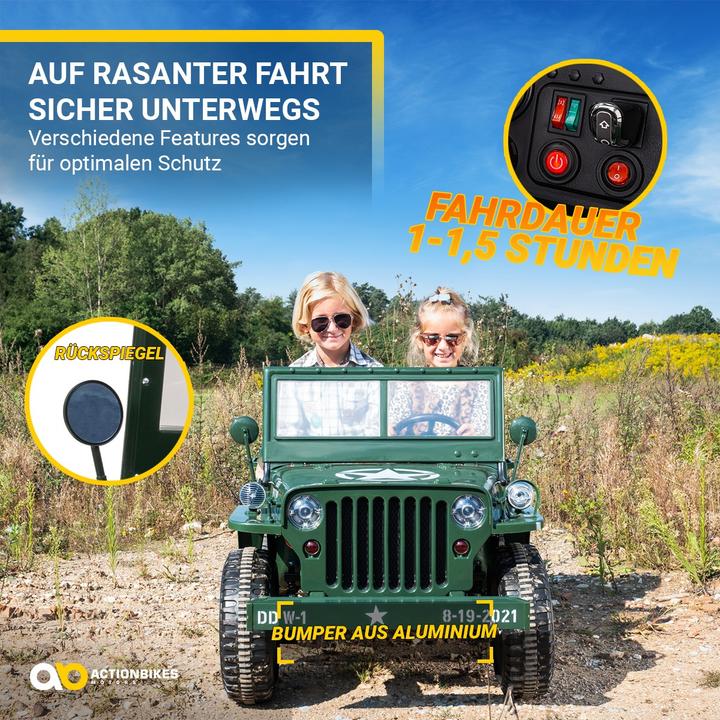 Produktbild Actionbikes Motors Jeep Willys Kinder Elektroauto Kinderauto Geländewagen elektrisch SUV Allrad 4x4
