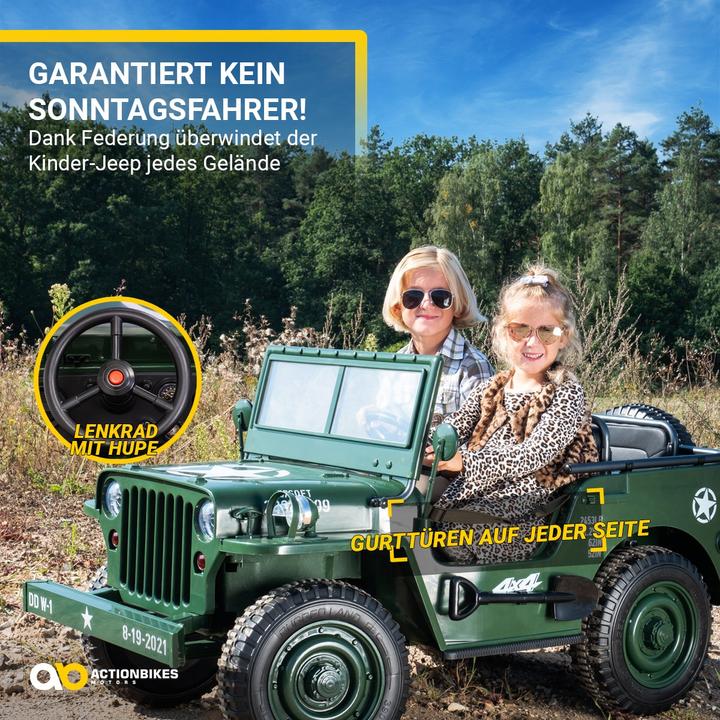 Produktbild Actionbikes Motors Jeep Willys Kinder Elektroauto Kinderauto Geländewagen elektrisch SUV Allrad 4x4