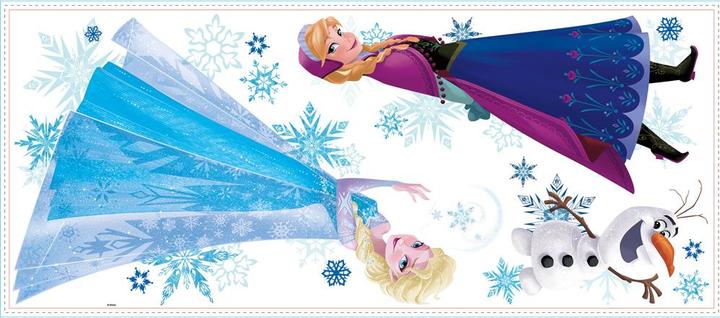 Produktbild Roommates RM - DISNEY Frozen Anna, Elsa & Olaf mit Schneeflocken (6 x 6 x 72 cm)