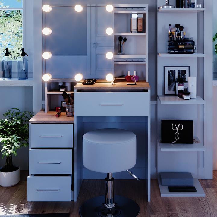 Actual product image Vicco Conrada with stool and lighting (80 x 36 x 131.5 cm)