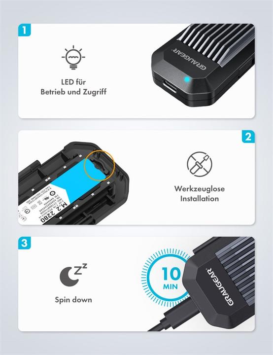 Image du produit Graugear G-M202-AC-10G (M.2 2280, M.2 2230, M.2 2260, M.2 2242)