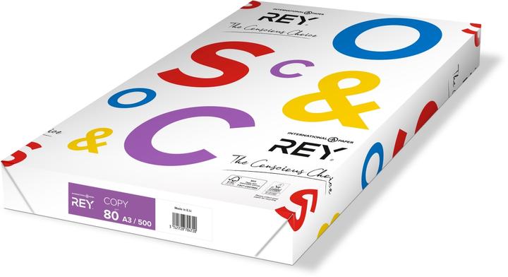 Produktbild Rey Multifunktionspapier COPY, DIN A3, 80 g/qm, weiss blanko, für Inkjet-, Laserdrucker und Kopierer (80 g/m², 500 x, A3)