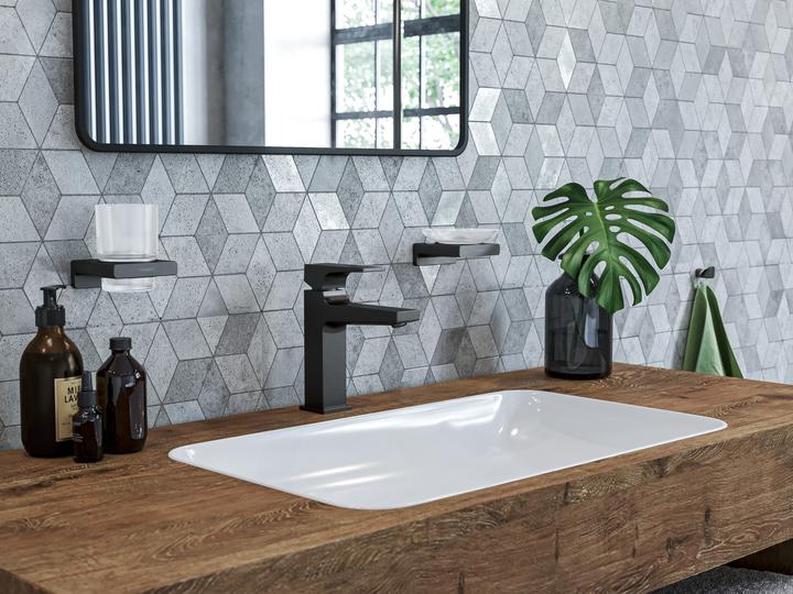Produktbild hansgrohe HG Glashalter AddStoris Wandmontage brushed black