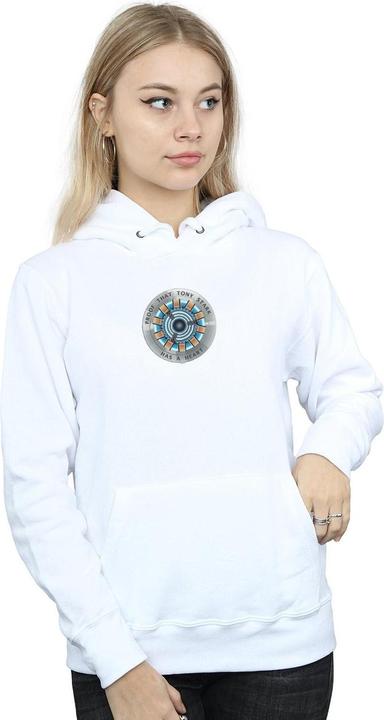 Actual product image Womens/Ladies Avengers Endgame Tony Stark Heart Hoodie (M)