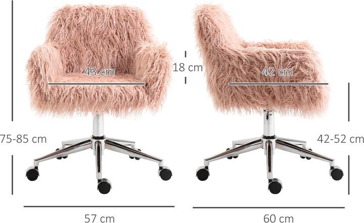 Image du produit Vinsetto Chaise de bureau avec fourrure synthétique