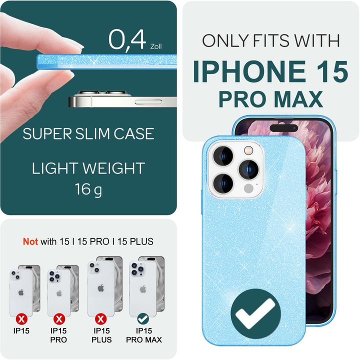 Actual product image Nalia Glitter cover (Apple iPhone 15 Pro Max)