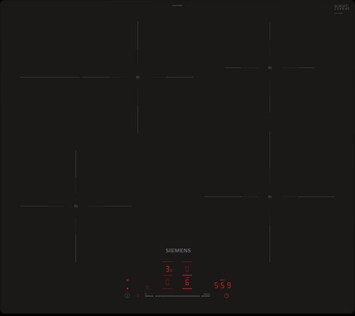 Actual product image Siemens iQ300, Induction hob, 60 cm, Black, flush (integrated), EH601HFB1E