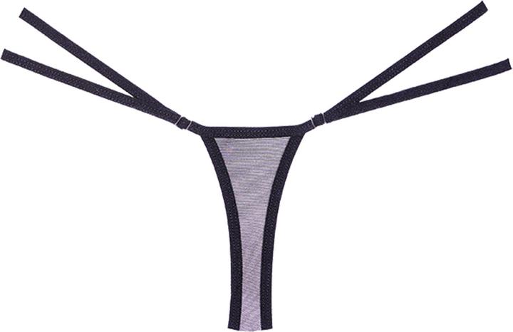 Actual product image Allure Lace and Mesh Thong - One Size - Black (One size)