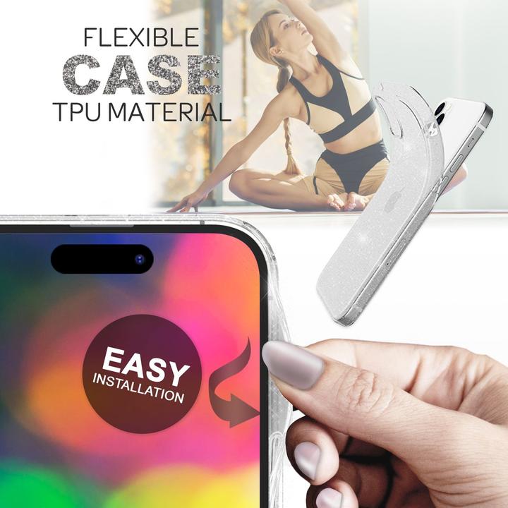 Produktbild Nalia Klare Glitzer Silikon Hülle (Apple iPhone 14 Pro)