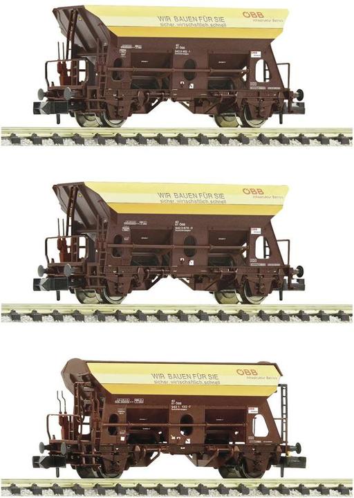 Fleischmann N Fl set of 3 ballast wagons, ÖBB (Dc) (Track N)