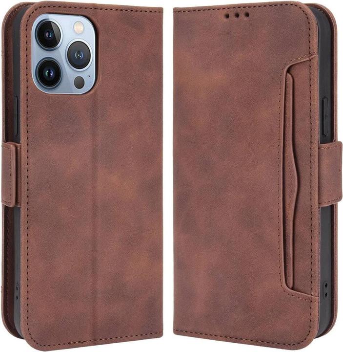 Produktbild Cover-Discount iPhone 14 Pro - Etui mit vielen Kartenfächer braun (Apple iPhone 14 Pro)