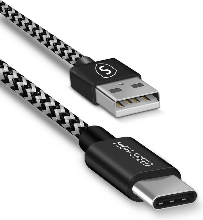 Actual product image SIGN Skin USB-C-Cable 2.1A, 3 m - Black/White (3 m)