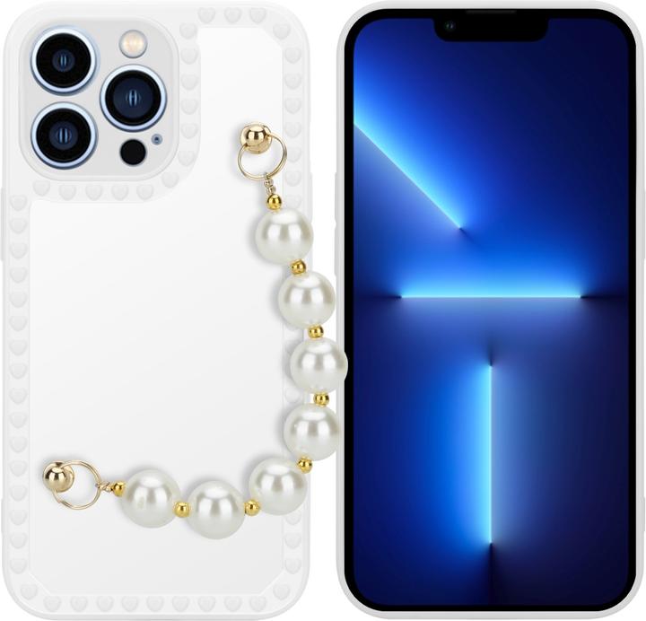 White with pearls