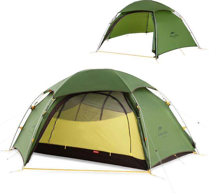 Actual product image Naturehike Cloud Peak 2 20d T-Zip tent nh17k240-y-green (2.50 kg, 2 persons)