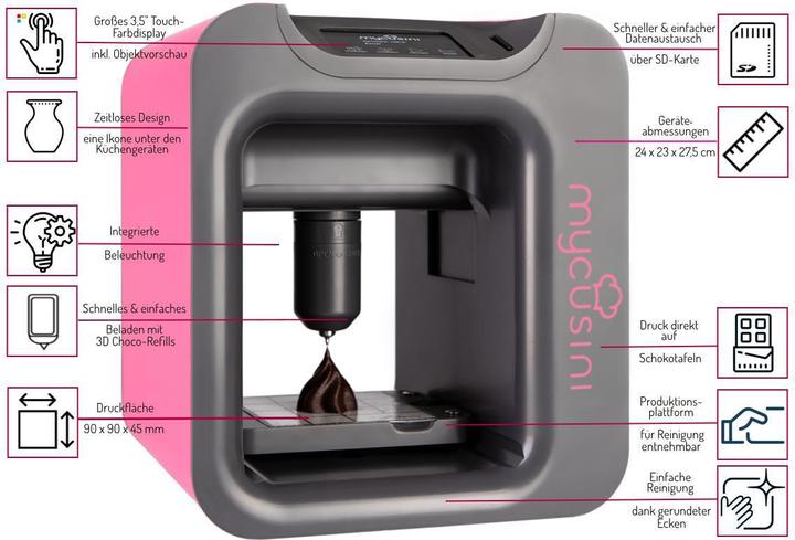 Actual product image Mycusini 3D chocolate printer 2.0 Elegant Grey