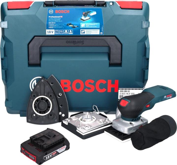 Actual product image Bosch Professional Bosch GSS 18V-13 Battery orbital sander 18 V + 1x battery 2.0 Ah + L-BOXX - without charger (Sander)