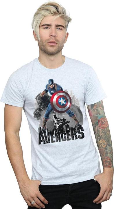Image du produit Mens Captain America Action Pose T-Shirt (L)