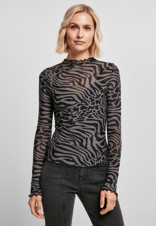 Produktbild Urban Classics Ladies AOP Mesh Turtleneck Longsleeve (S)