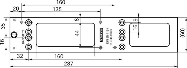 Actual product image Geze Mounting plate for TS 4000 / 5000 (Room door, Entrance door, Wooden door, French window, Indoor)