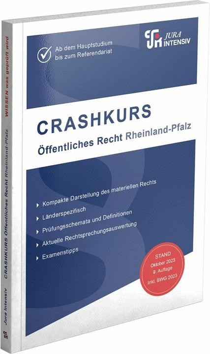 Actual product image Kues:CRASHKURS Öffentliches Recht - Rhe (German, Dirk Cues, 2024)