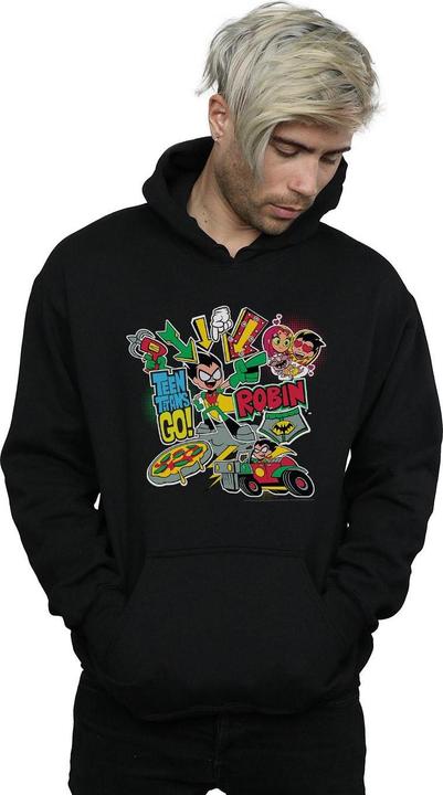 Image du produit - Sweat à capuche TEEN TITANS GO ROBIN MONTAGE - Homme (3XL)