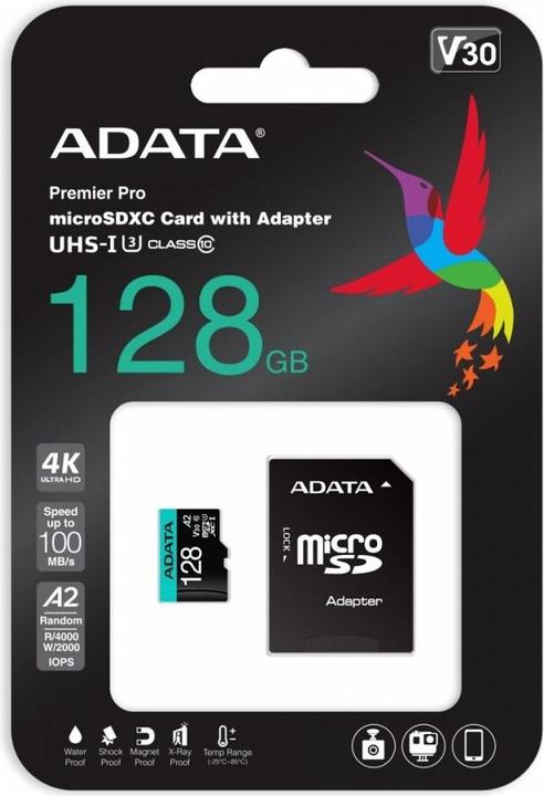 Image du produit Adata Adaptateur Premier Pro Incl. (128 Go, microSDHC, U3, UHS-I)