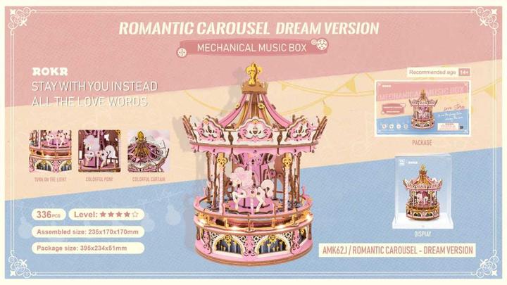 Actual product image Robotime Music Box Romantic Carousel (346 pieces)