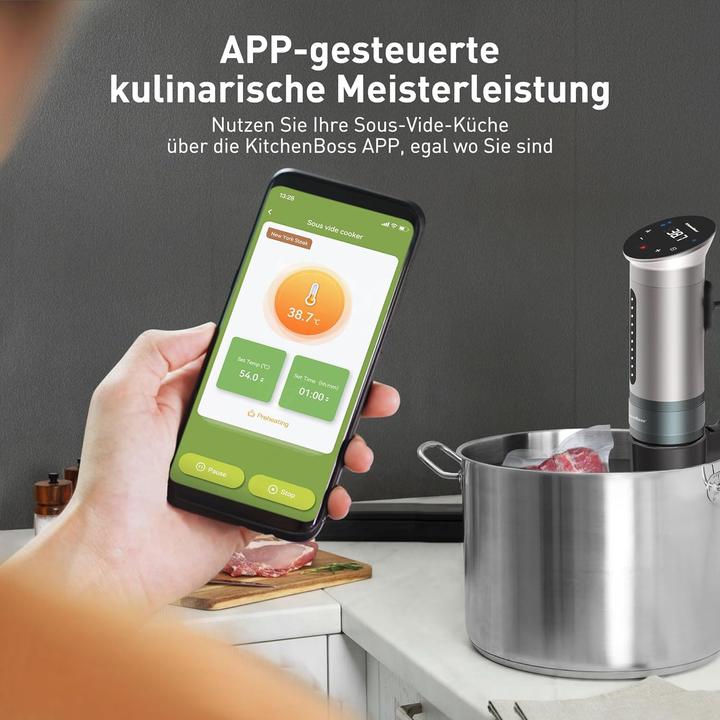 Produktbild KitchenBoss Sous Vide Stick Garer mit Wi-Fi und App-Steuerung